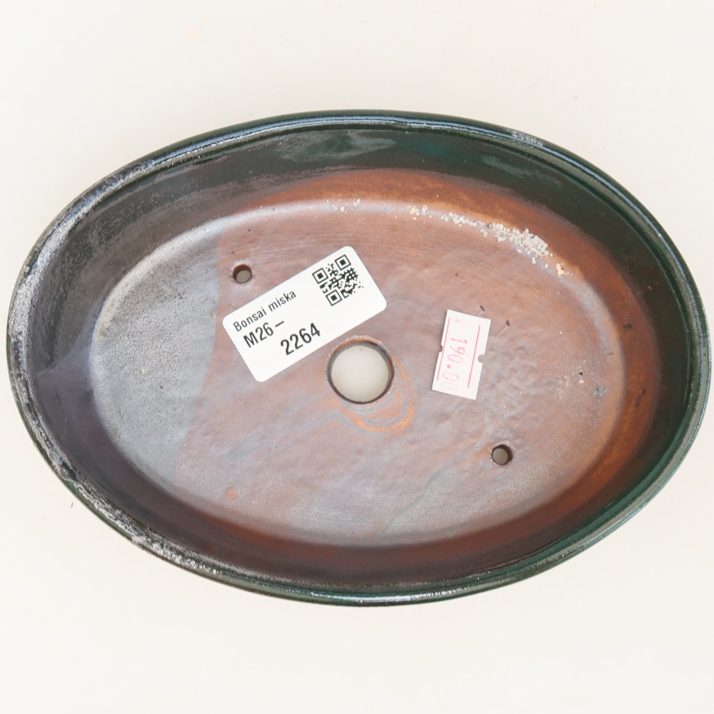 Ceramiczna miska do bonsai 16,5 x 11,5 x 4,5 cm, zielona