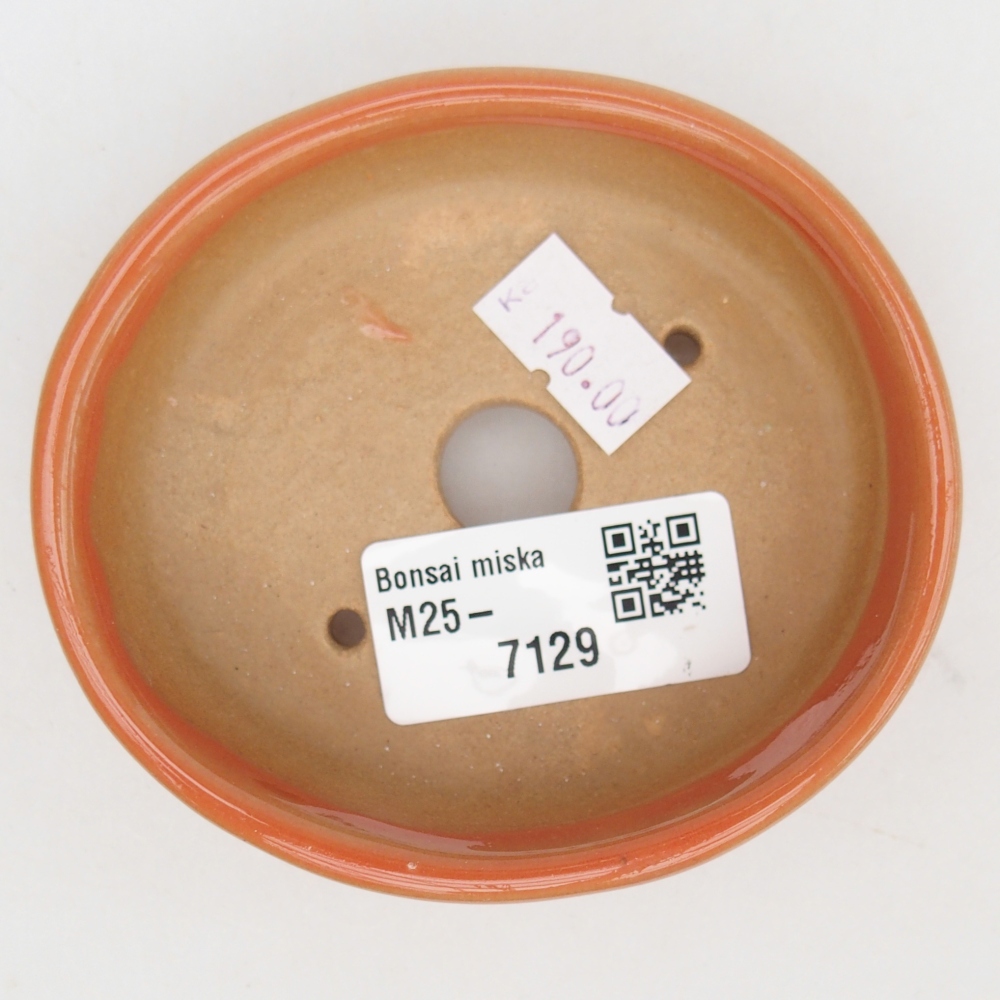 Ceramiczna miska na bonsai 9,5 x 8 x 3 cm, pomarańczowa