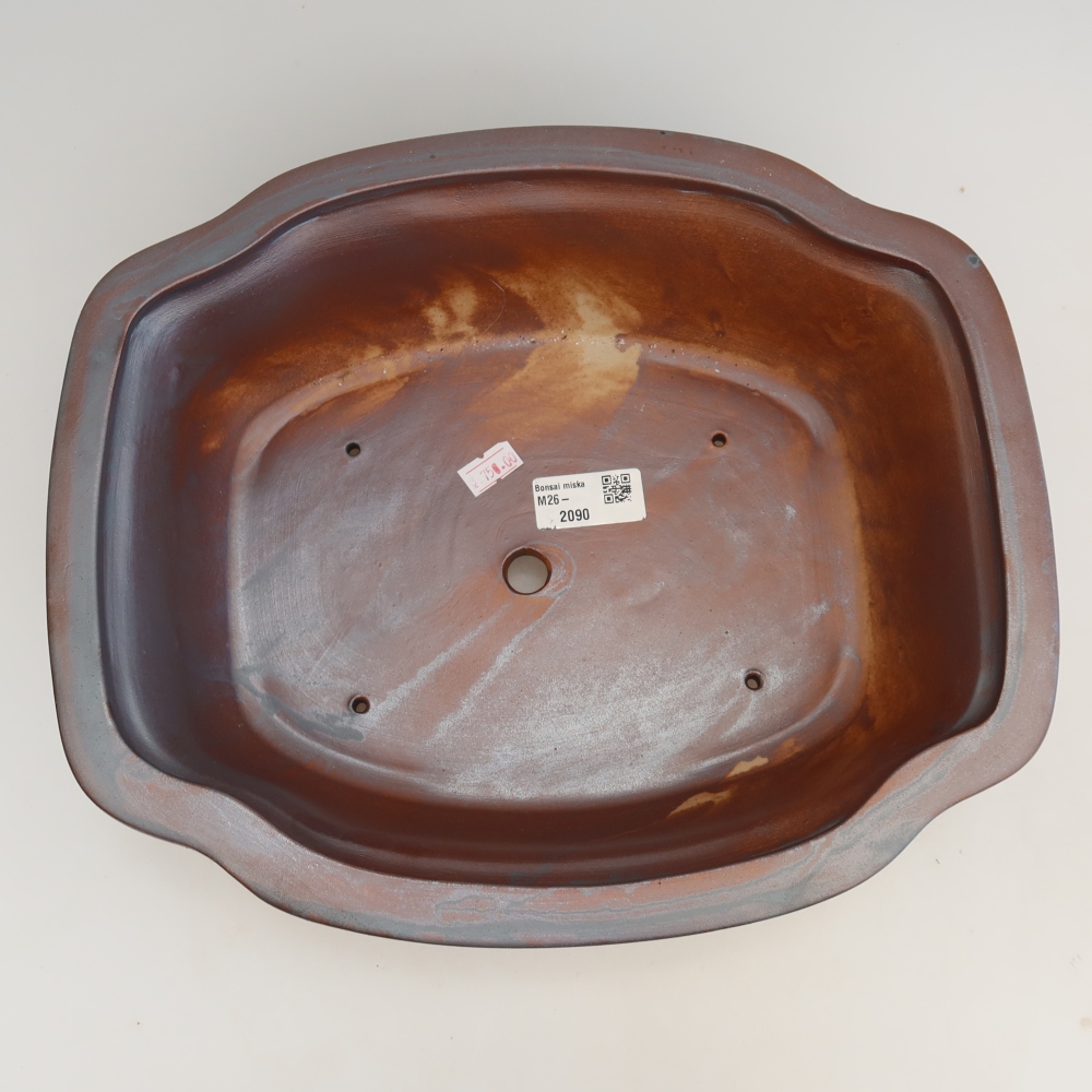 Ceramiczna miska do bonsai 30,5 x 25,5 x 10,5 cm, kolor metaliczny