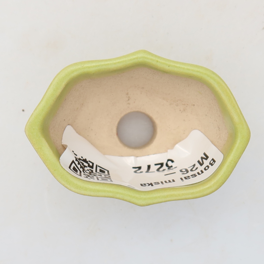 Ceramiczna miseczka do bonsai 4,5 x 3 x 2,5 cm, kolor zielony