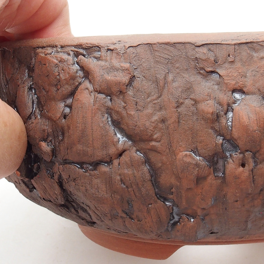 Ceramiczna miska bonsai 15,5 x 15,5 x 7 cm, kolor brązowy