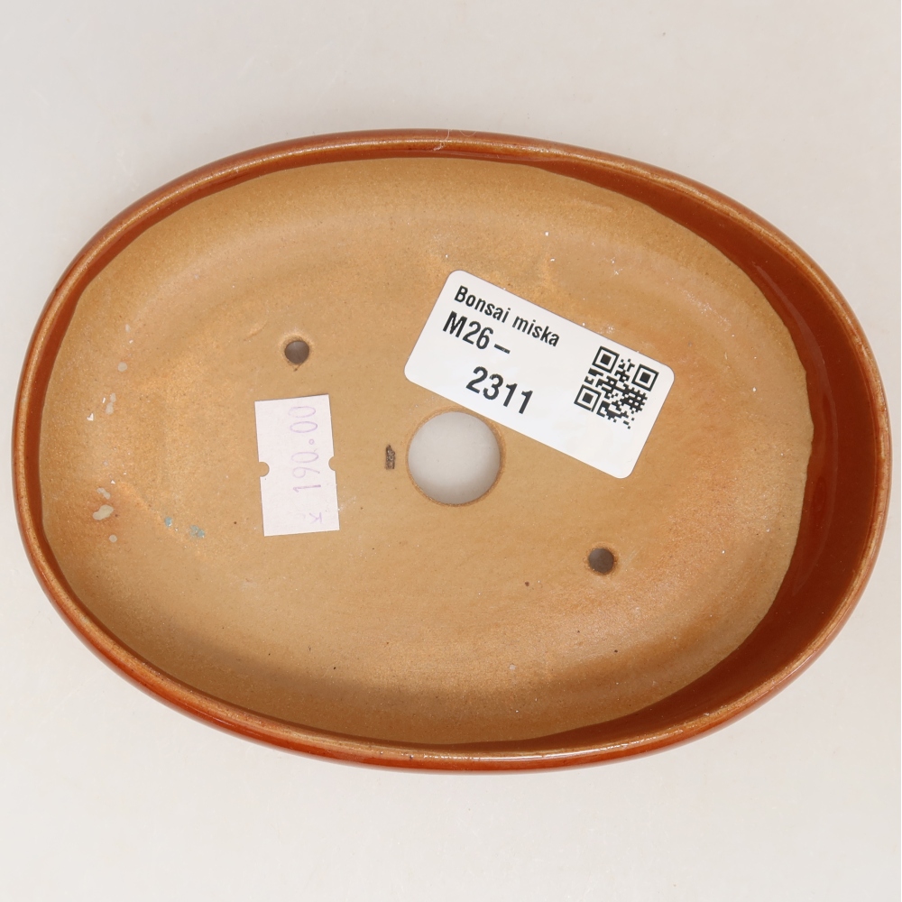 Ceramiczna miska do bonsai 13 x 9,5 x 2,5 cm, kolor brązowy