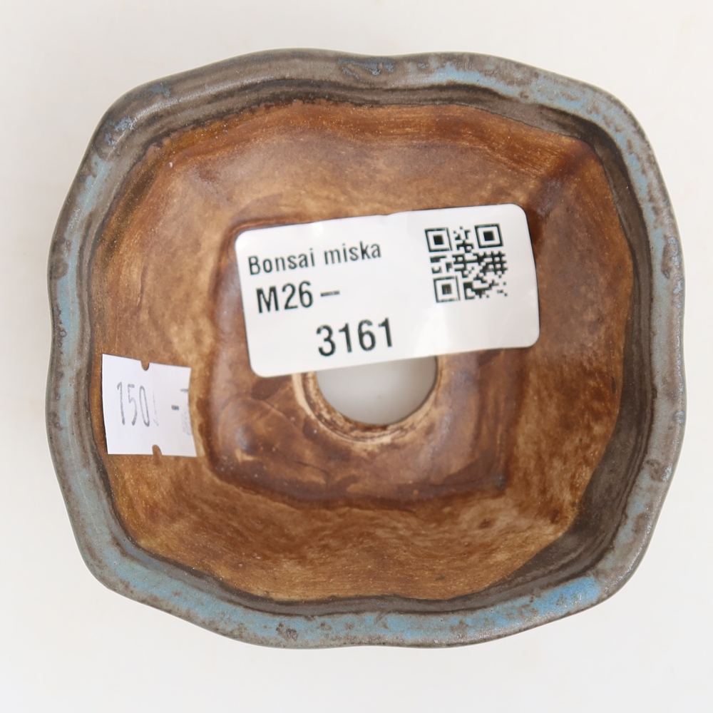Ceramiczna miseczka do bonsai 7 x 7 x 3,5 cm, kolor niebieski