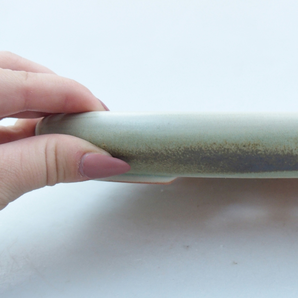 Ceramiczna miska do bonsai 22,5 x 16,5 x 3 cm, zielona