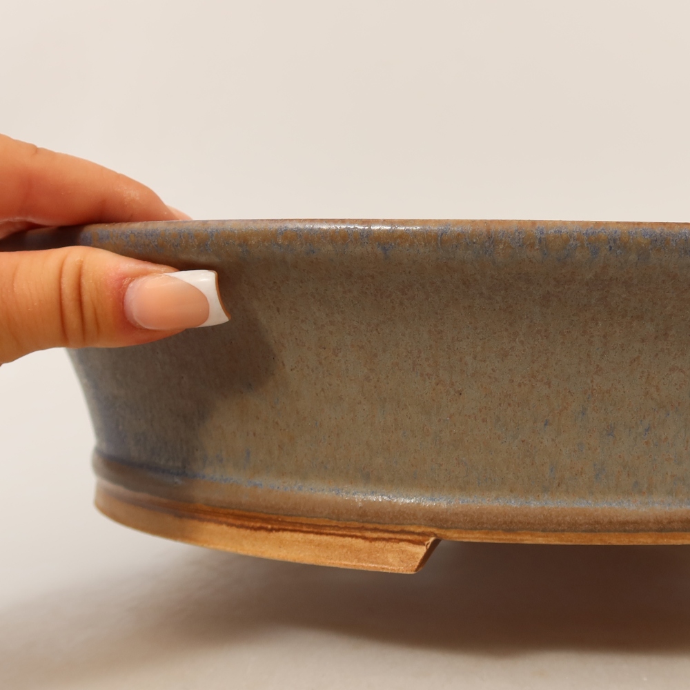 Ceramiczna miska do bonsai 31,5 x 28 x 7 cm, kolor niebieski