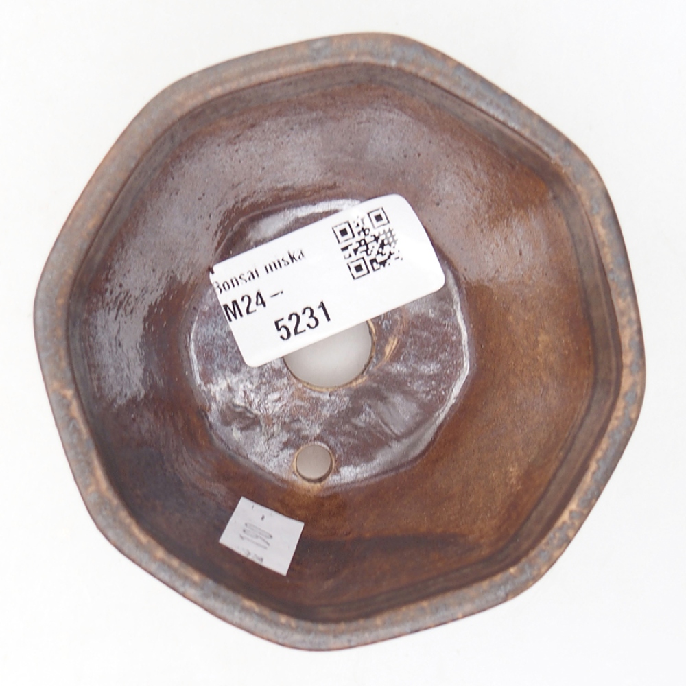 Ceramiczna miska do bonsai 8,5 x 8,5 x 6 cm, kolor brązowy