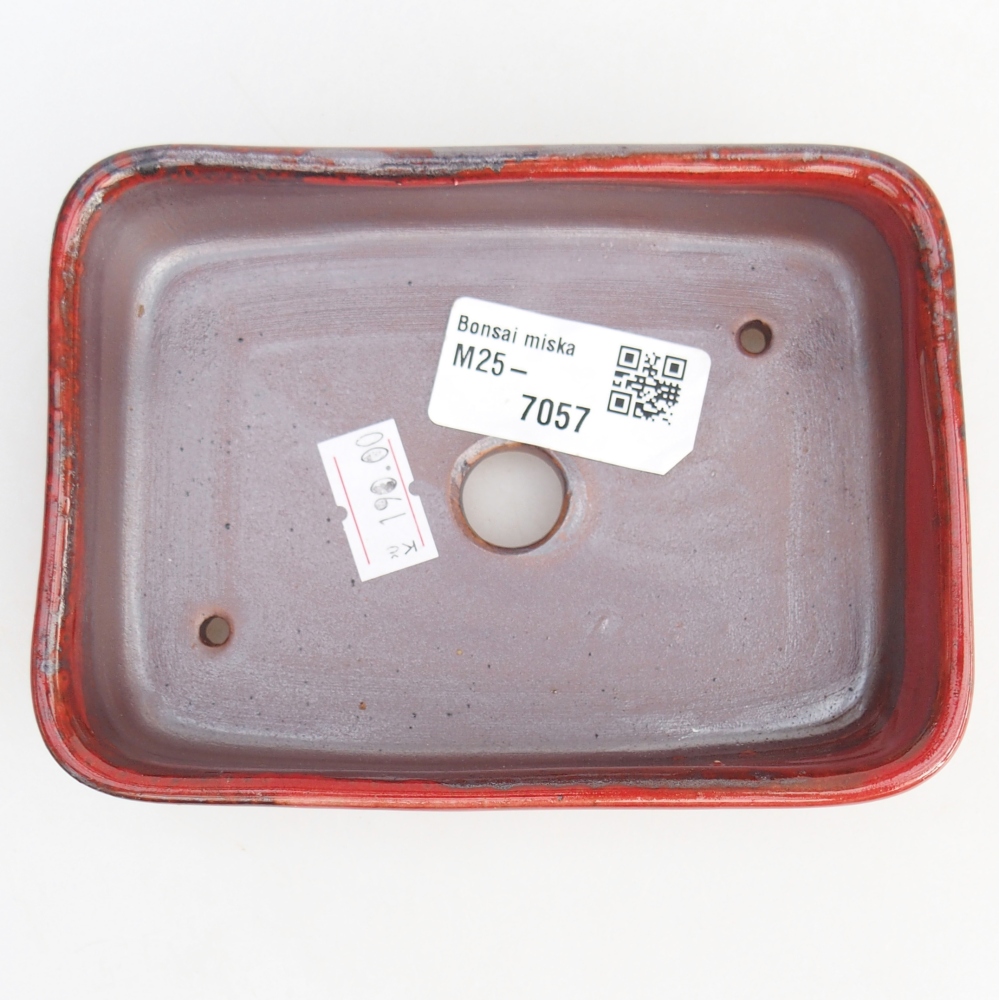Ceramiczna miska do bonsai 12,5 x 9,5 x 3,5 cm, kolor czerwony