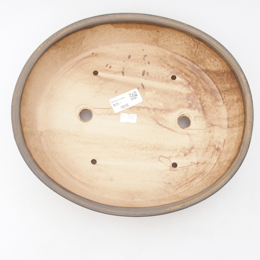 Ceramiczna miska na bonsai 28 x 24,5 x 6 cm, brązowa