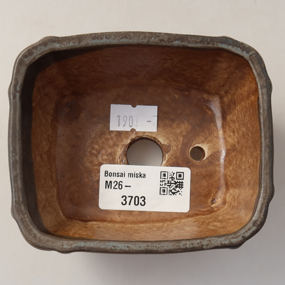 Ceramiczna miseczka do bonsai 10,5 x 8,5 x 5 cm, kolor niebieski