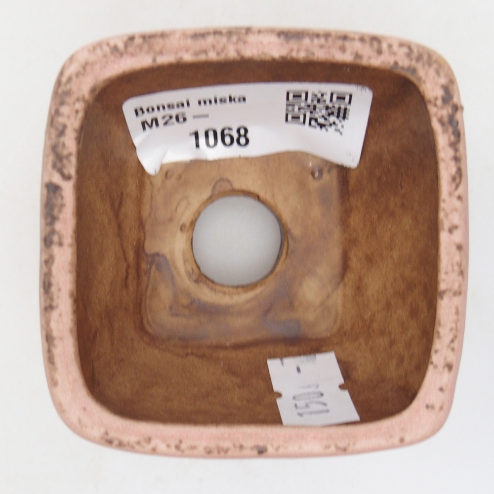 Ceramiczna miska do bonsai 6 x 6 x 4 cm, różowa