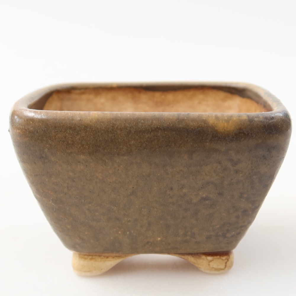 Ceramiczna miska do bonsai 6 x 6 x 4 cm, brązowa