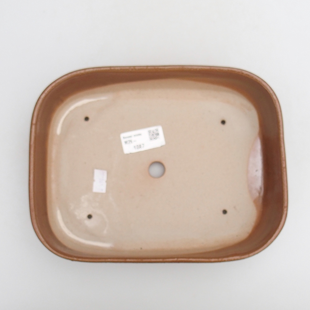 Ceramiczna miska do bonsai 23 x 18,5 x 5,5 cm, brązowa