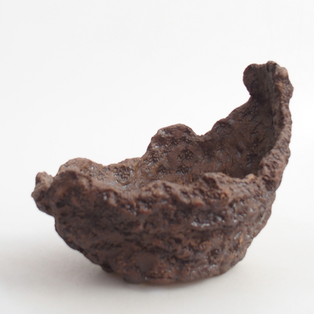 Ceramiczna skorupa 14 x 12 x 13 cm, kolor brązowy