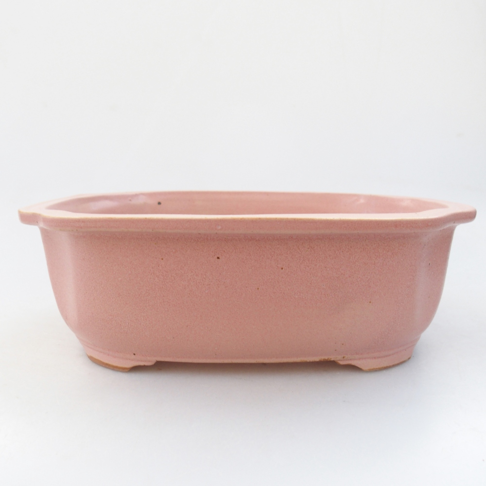 Ceramiczna miska na bonsai 22 x 18 x 7 cm, różowa