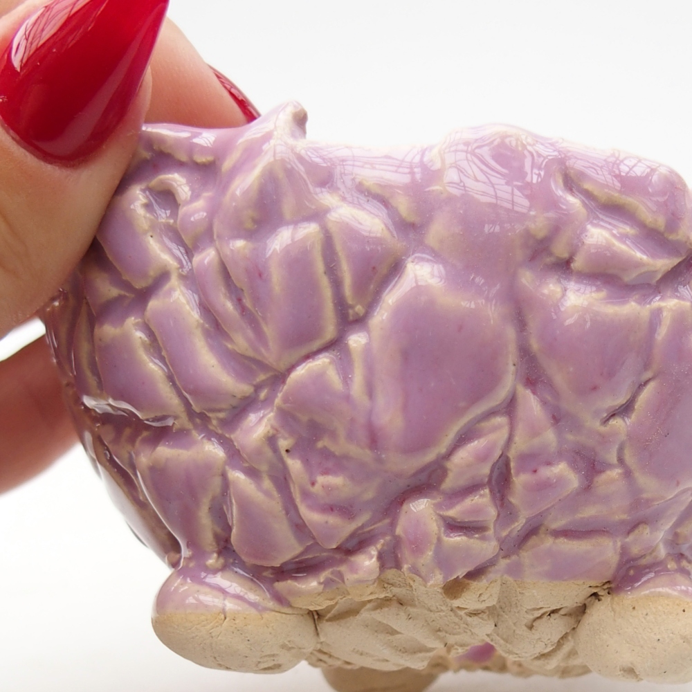 Ceramiczna muszla 9 x 9 x 6 cm, kolor fioletowy