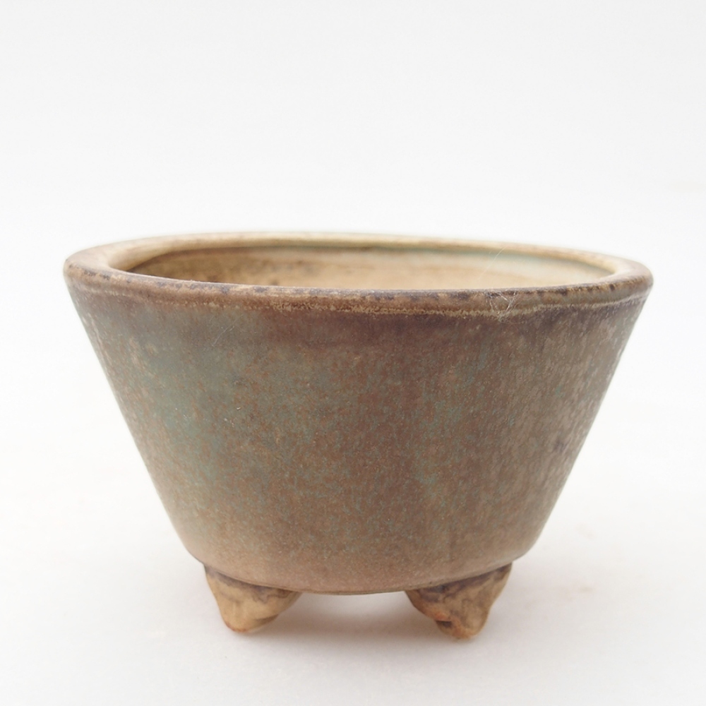 Ceramiczna miska do bonsai 8 x 8 x 5,5 cm, kolor zielony