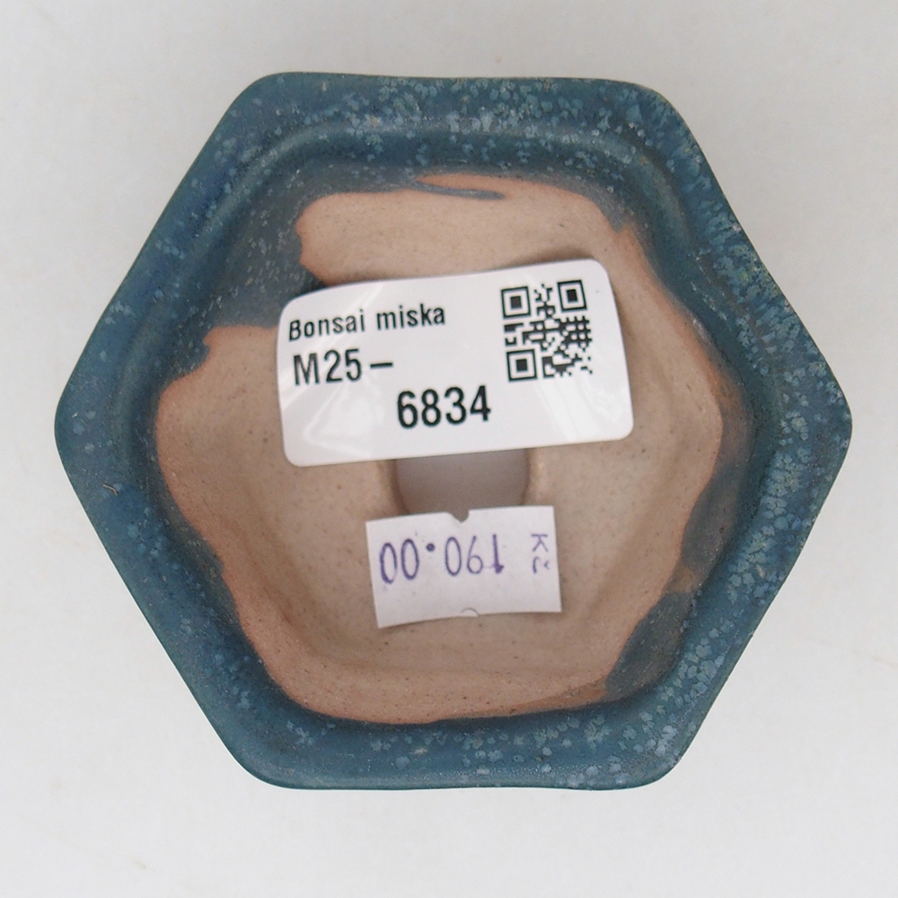 Ceramiczna miska na bonsai 7,5 x 7 x 4 cm, kolor niebieski