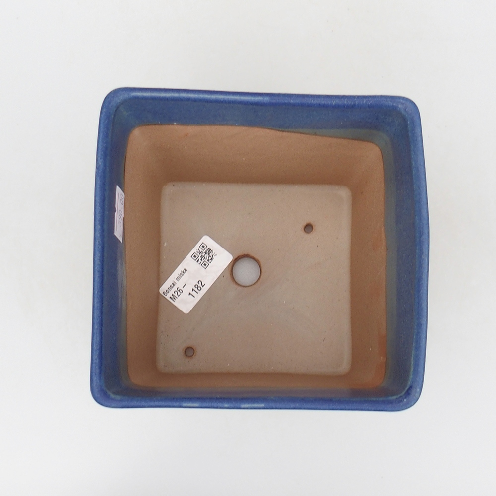 Ceramiczna miska bonsai 13 x 13 x 13 cm, kolor niebieski