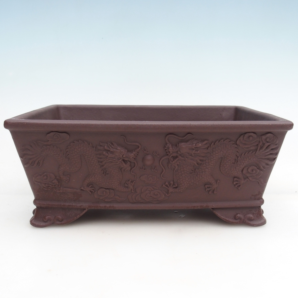 Ceramiczna miska do bonsai 27,5 x 20 x 11 cm, brązowa