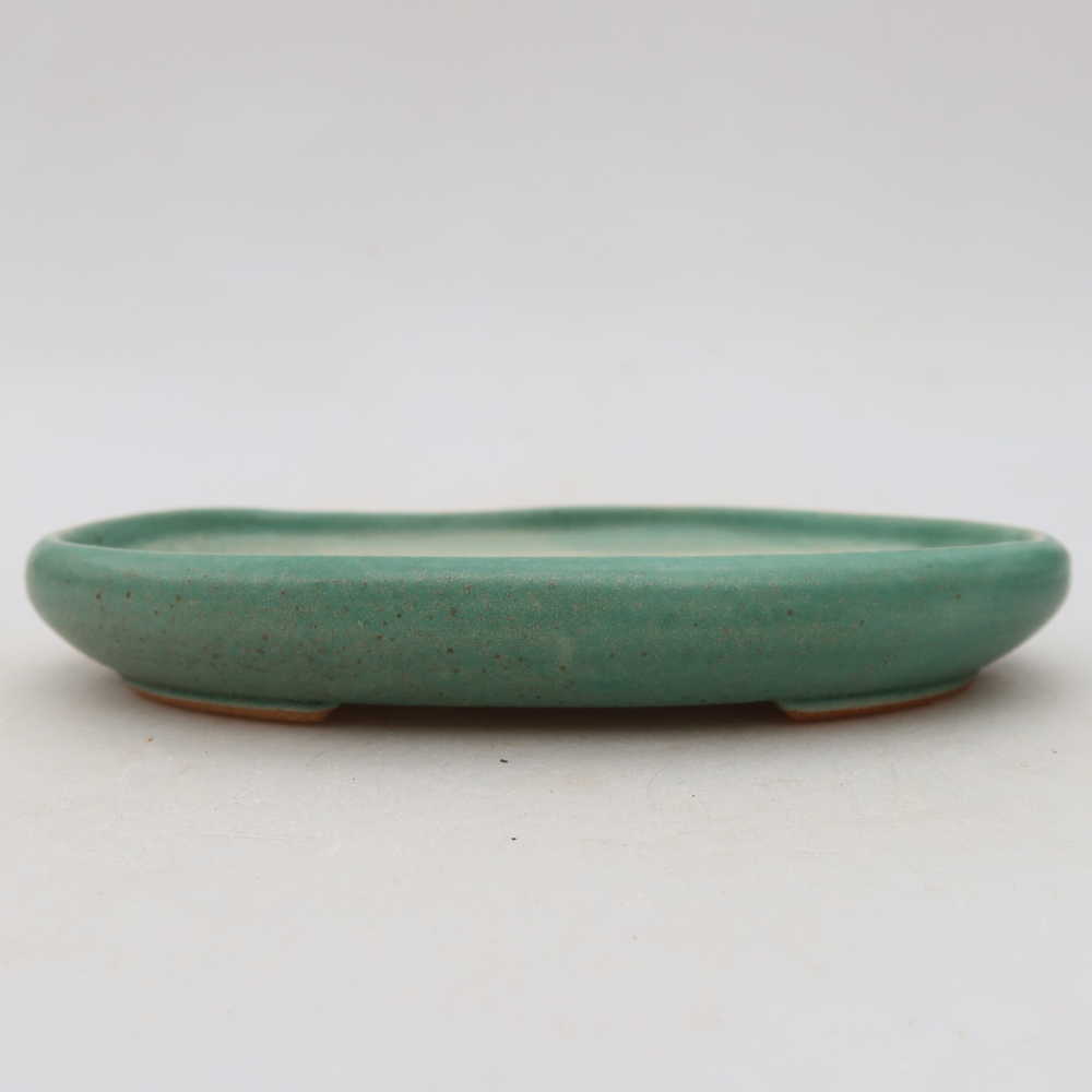 Ceramiczna miseczka do bonsai 17 x 12 x 2,5 cm, kolor zielony