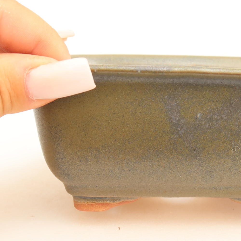 Ceramiczna miska do bonsai 13,5 x 10,5 x 6 cm, zielona