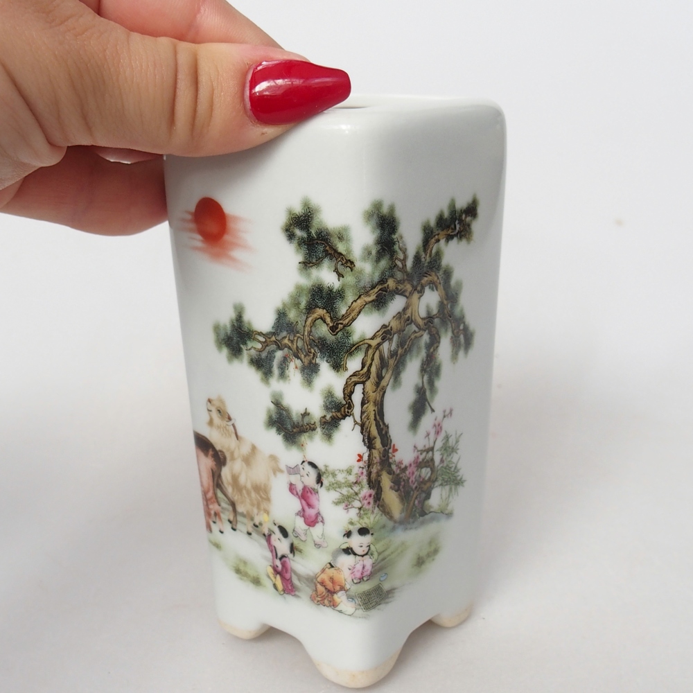 Ceramiczna miska do bonsai 5,5 x 5,5 x 12 cm, kolor biały