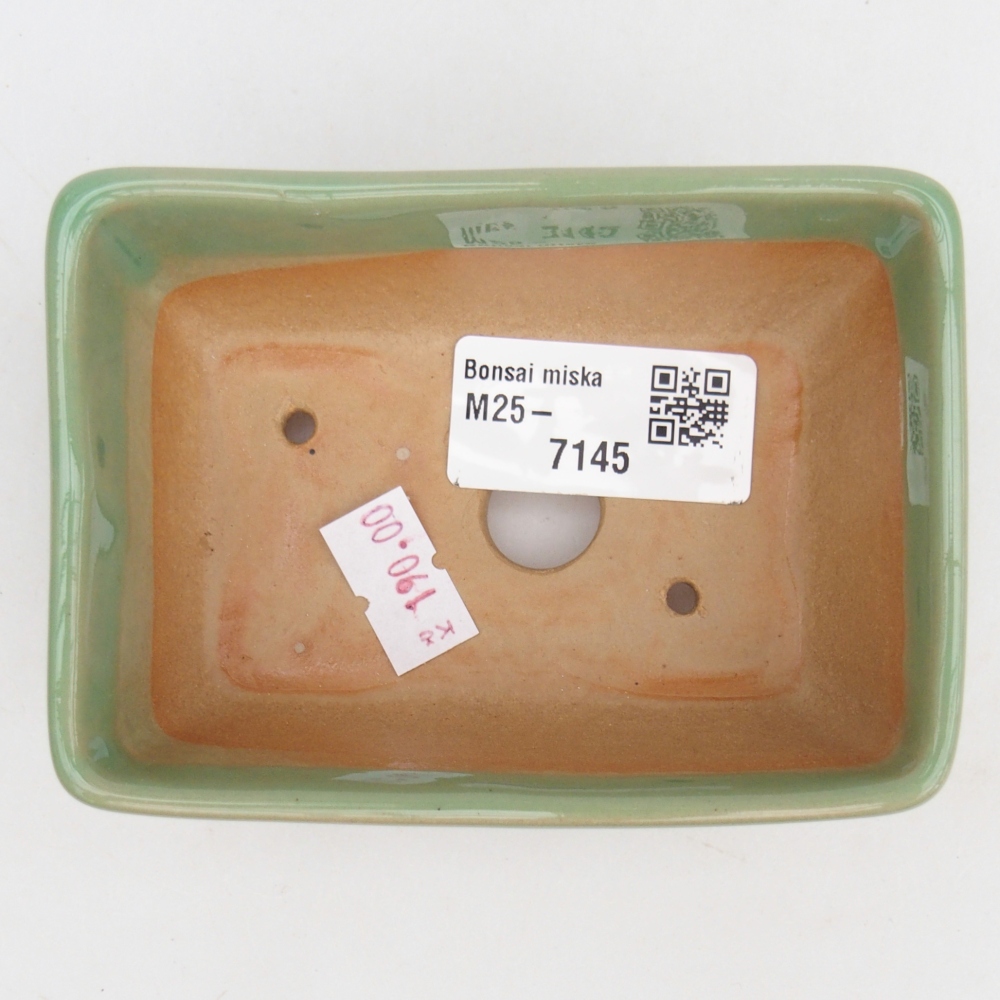 Ceramiczna miska do bonsai 10,5 x 7,5 x 4,5 cm, zielona