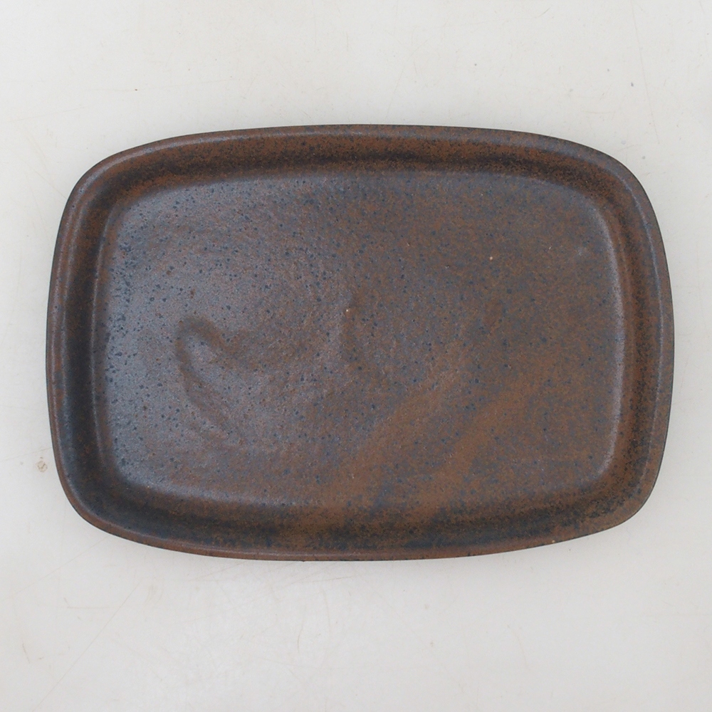 Miska ceramiczna H02 - 17,5 x 12 x 1 cm - brązowa