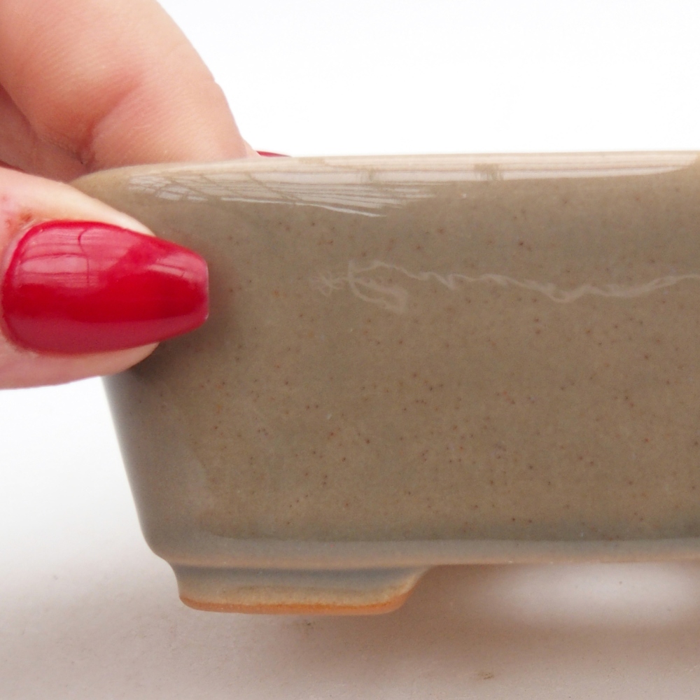Ceramiczna miska do bonsai 10,5 x 8,5 x 4 cm, szara