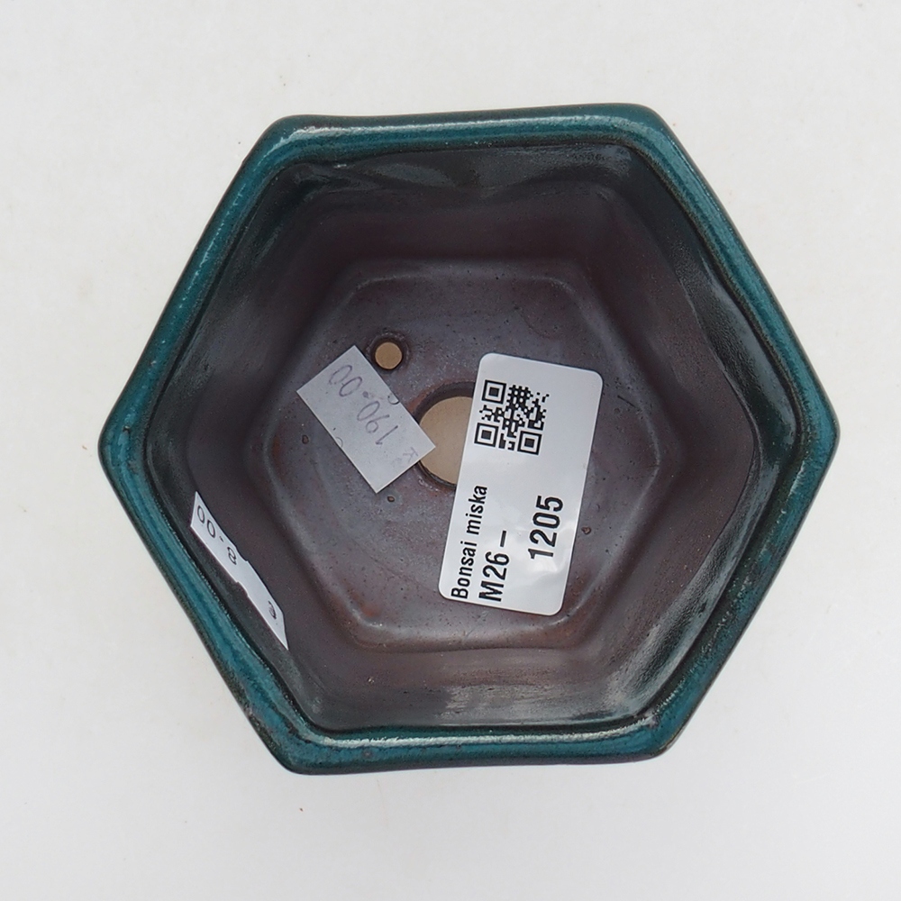 Ceramiczna miska na bonsai 9 x 9 x 8 cm, zielona