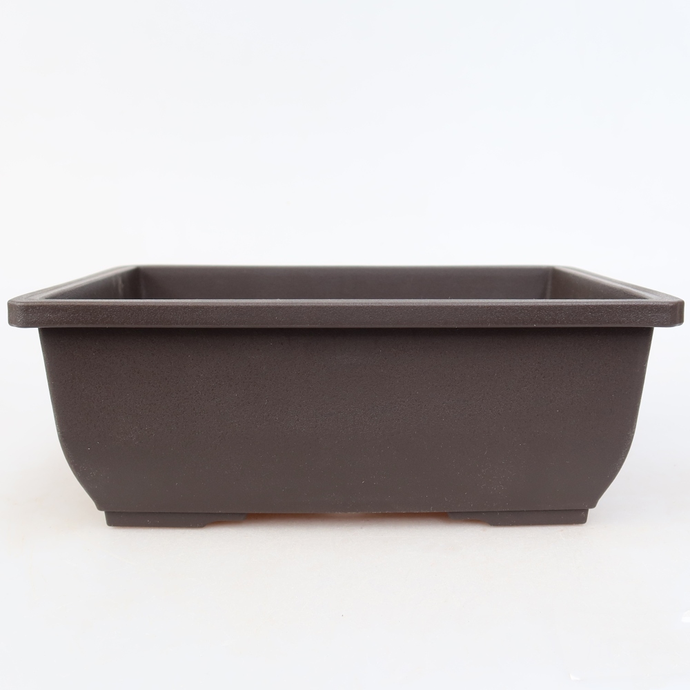Plastikowa miska do bonsai MP-2vacl, brązowa – 20 x 14,5 x 7,5 cm