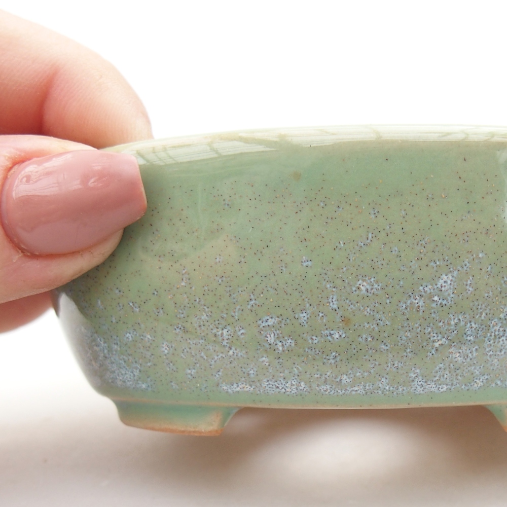 Ceramiczna miska na bonsai 9 x 7,5 x 3,5 cm, zielona