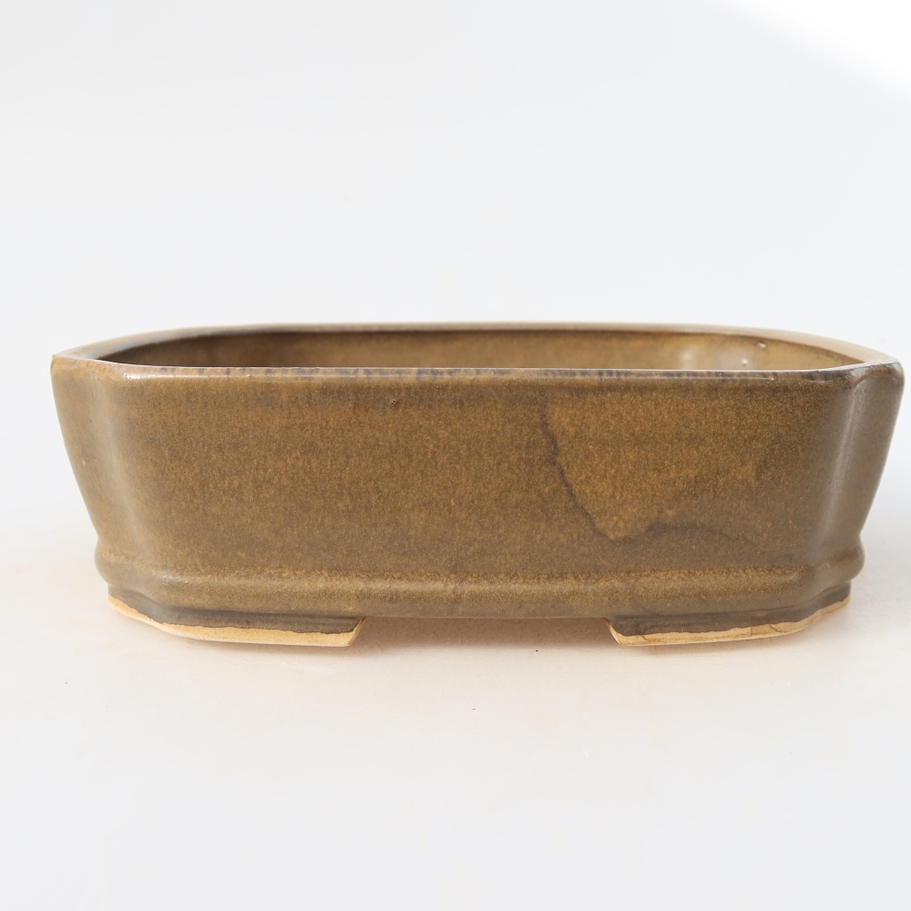 Ceramiczna miseczka do bonsai 17,5 x 14,5 x 5 cm, kolor brązowy
