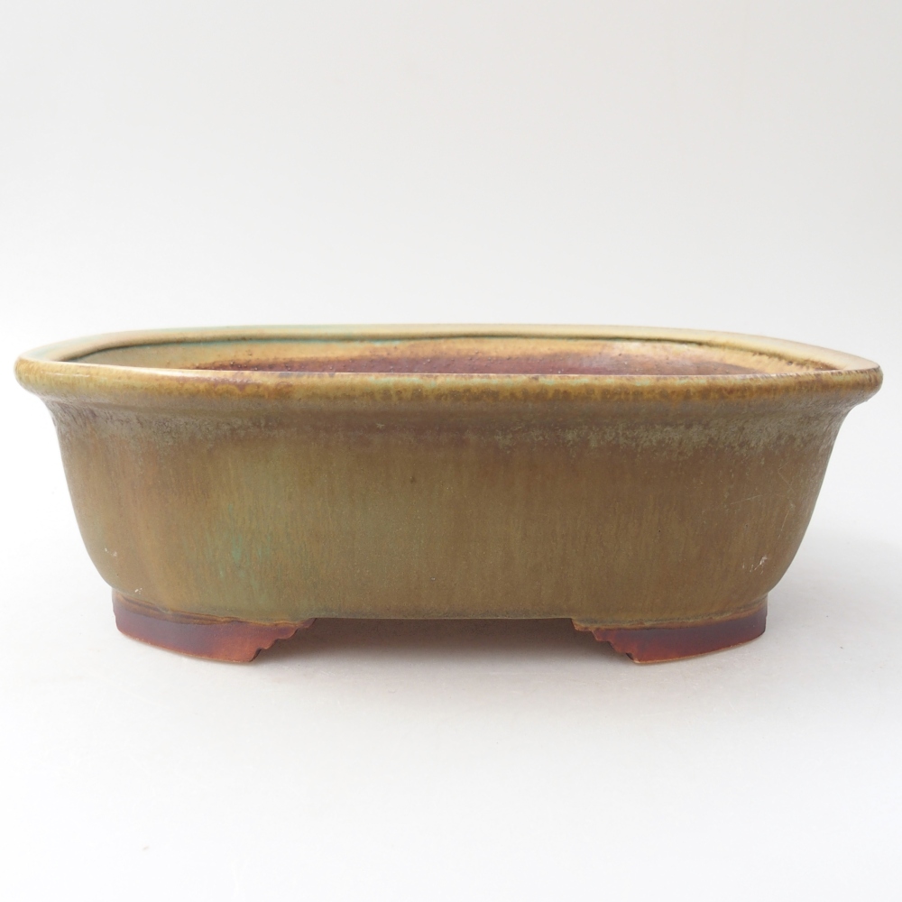 Ceramiczna miska do bonsai 25 x 21 x 8 cm, zielona