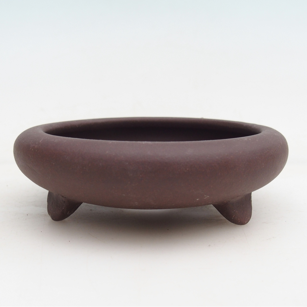 Ceramiczna miska do bonsai 11,5 x 11,5 x 4 cm, brązowa