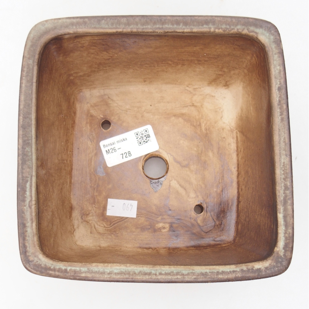 Ceramiczna miska na bonsai 16 x 16 x 10 cm, zielona