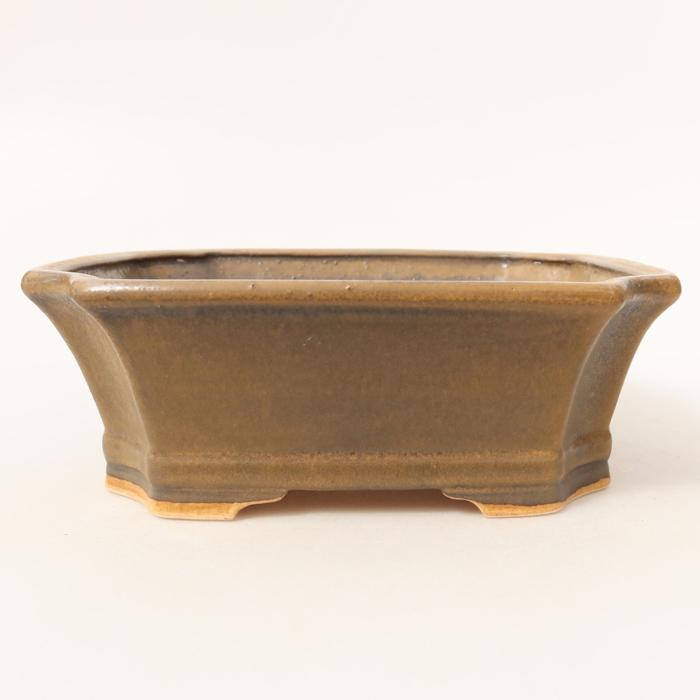 Ceramiczna miska do bonsai 18 x 15 x 6 cm, kolor brązowy