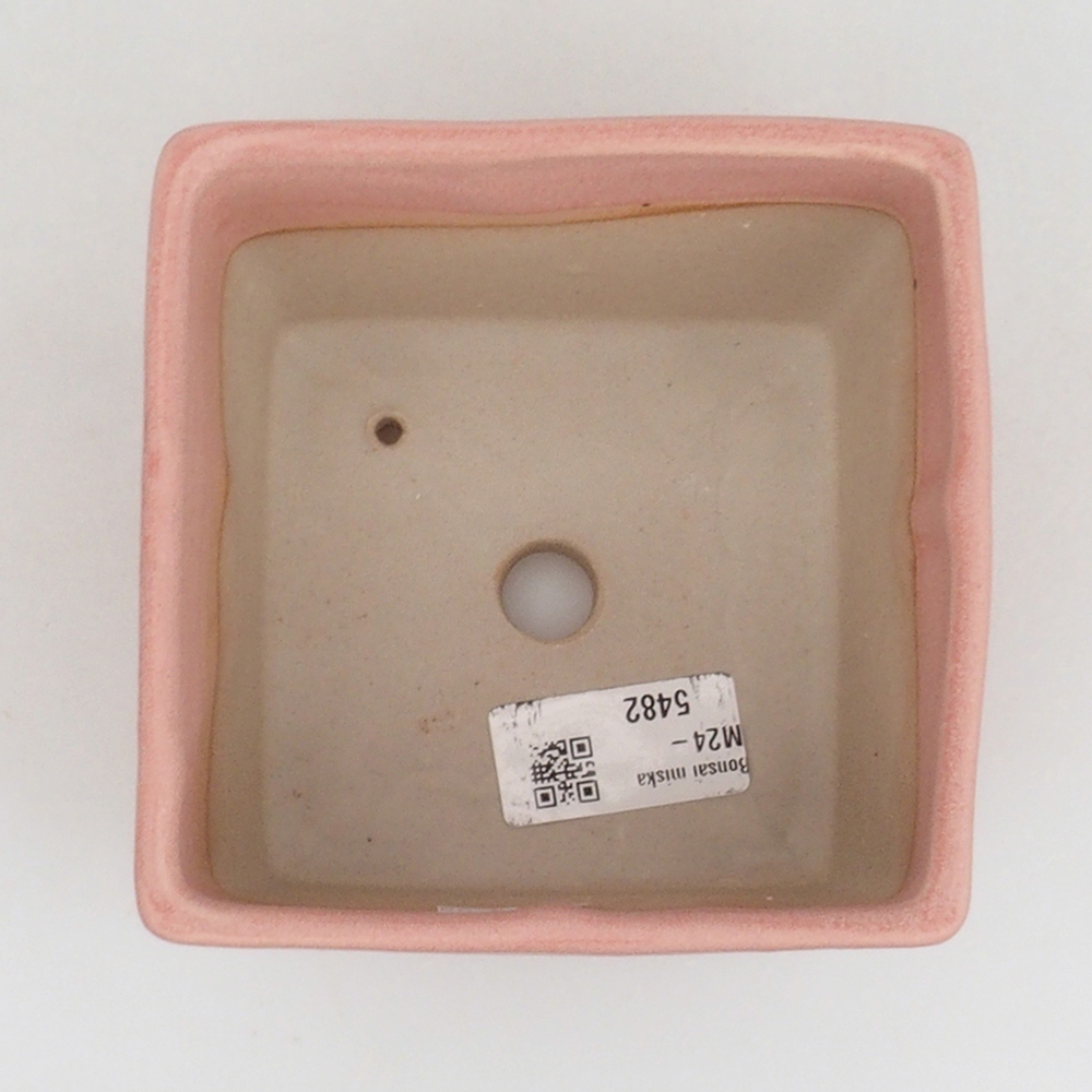 Ceramiczna miska bonsai 11 x 11 x 8,5 cm, kolor różowy