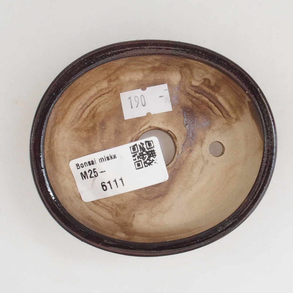 Ceramiczna miska do bonsai 9,5 x 8 x 3 cm, kolor brązowy