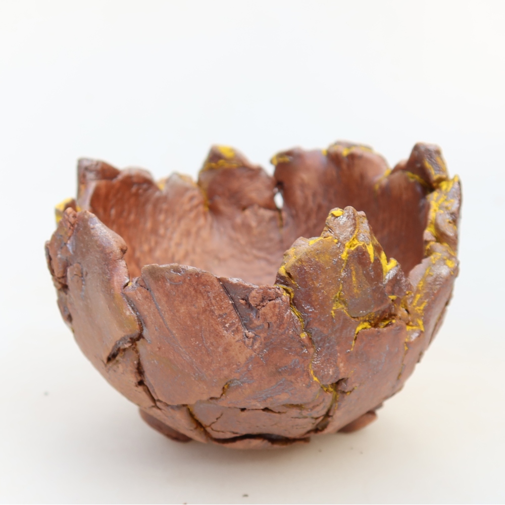 Ceramiczna skorupka  11 x 10 x 7 cm, kolor żółty