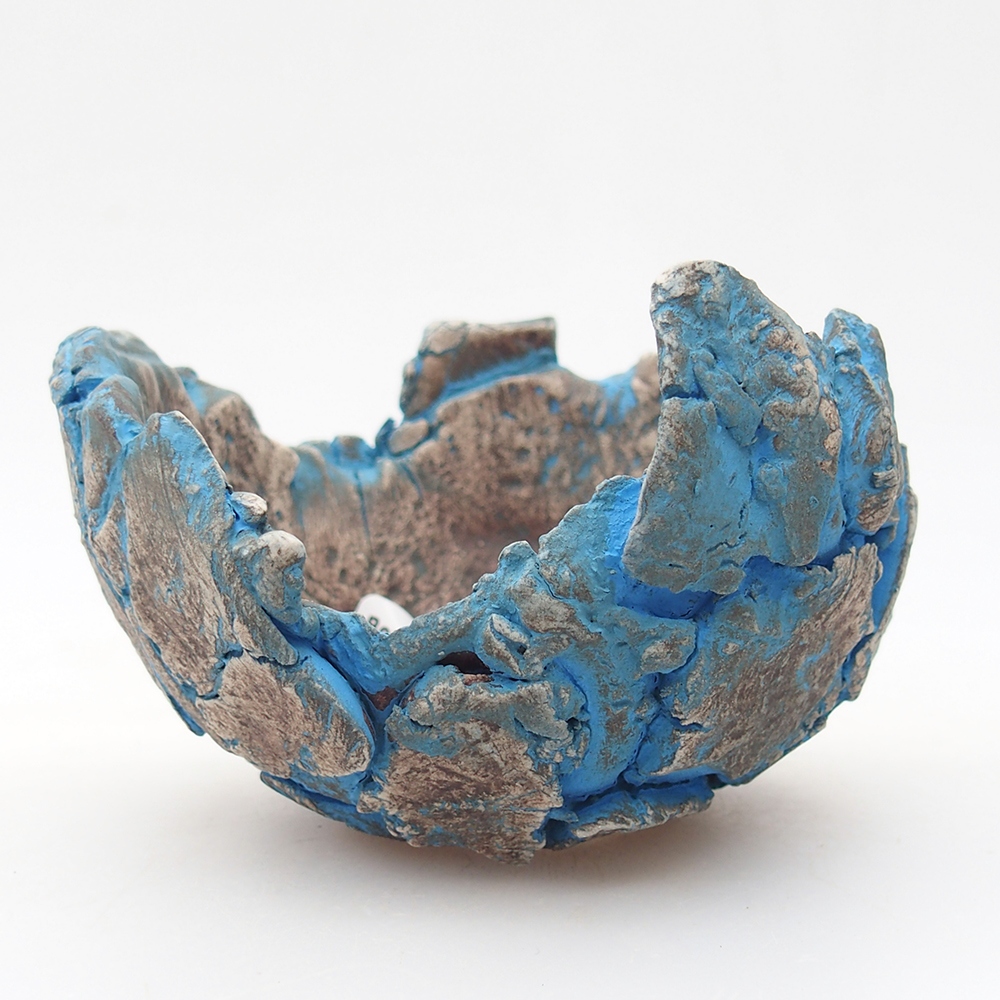 Ceramiczna muszla 9 x 9 x 6 cm, kolor niebieski