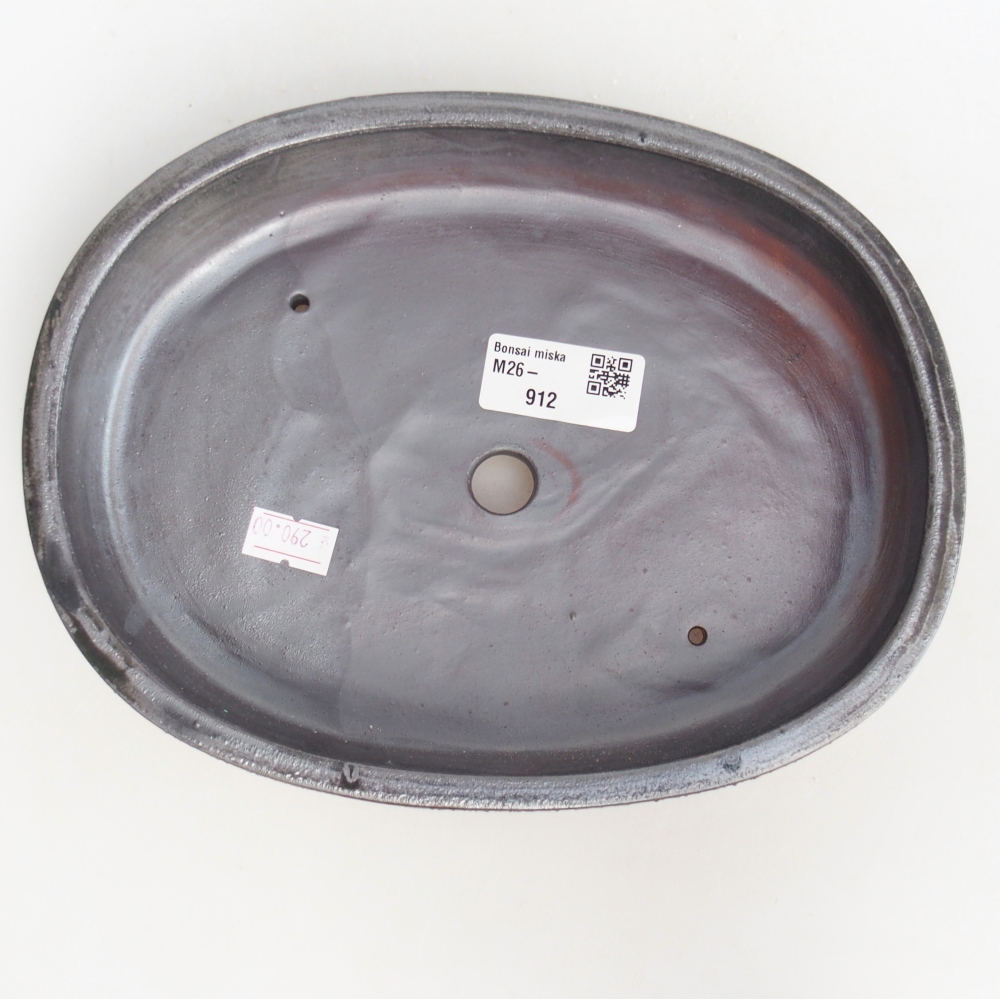 Ceramiczna miska do bonsai 22 x 17 x 4 cm, czarna
