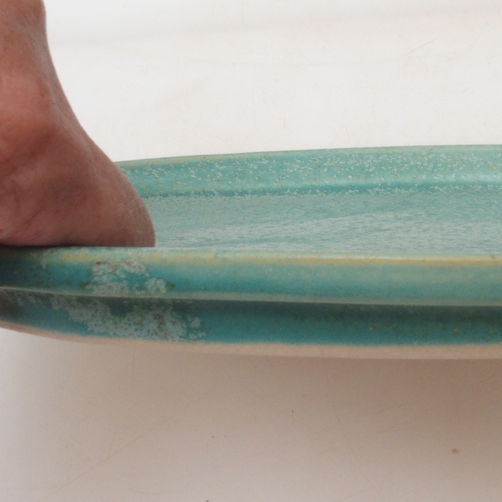 Bonsai bowl owalny M - 22,5 x 18 x 1,5 cm - zielony