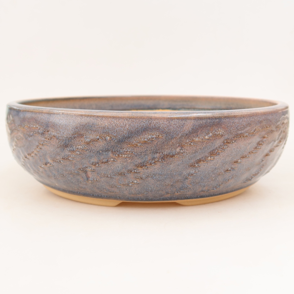 Ceramiczna miska do bonsai 31 x 31 x 9 cm, kolor niebieski