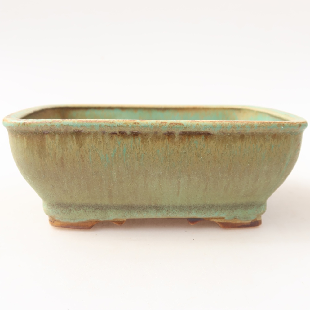 Ceramiczna miseczka do bonsai 15 x 12,5 x 5,5 cm, kolor zielony