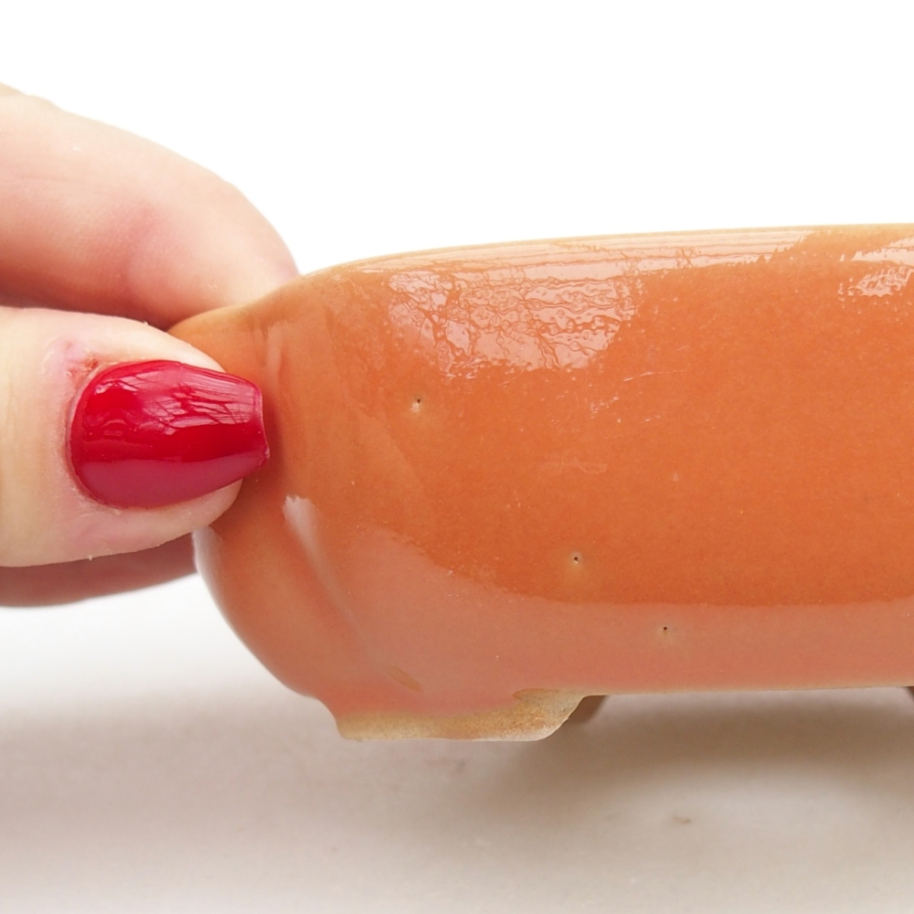 Ceramiczna miska do bonsai 10,5 x 9 x 3,5 cm, pomarańczowa