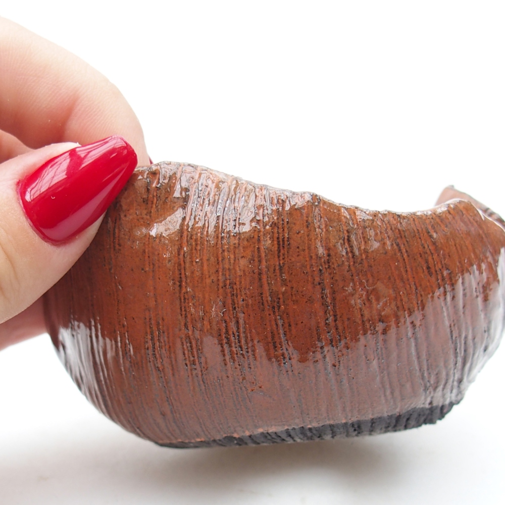 Ceramiczna skorupa 8 x 8 x 5 cm, kolor pomarańczowy
