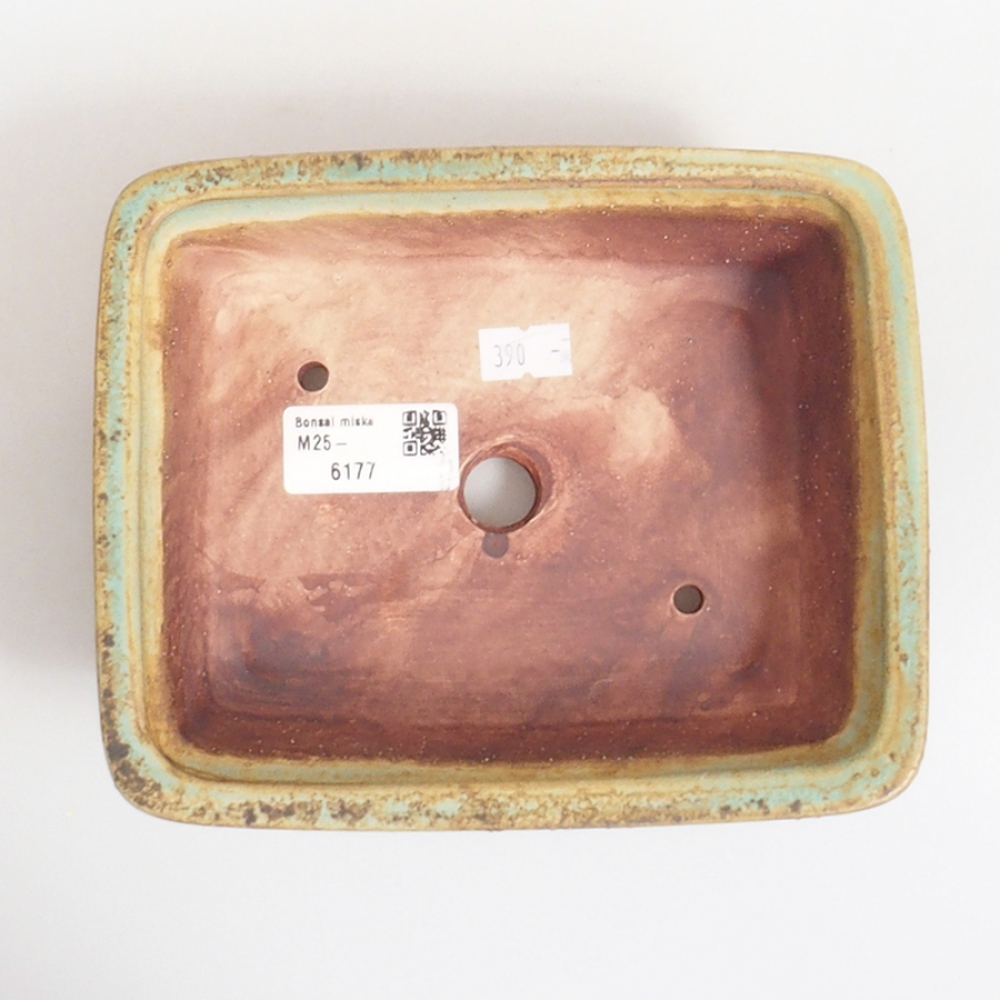 Ceramiczna miska do bonsai 17,5 x 14 x 5 cm, kolor zielony