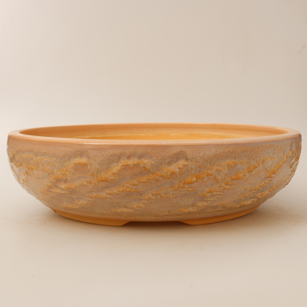 Ceramiczna miska do bonsai 31,5 x 31,5 x 7,5 cm, kolor beżowy