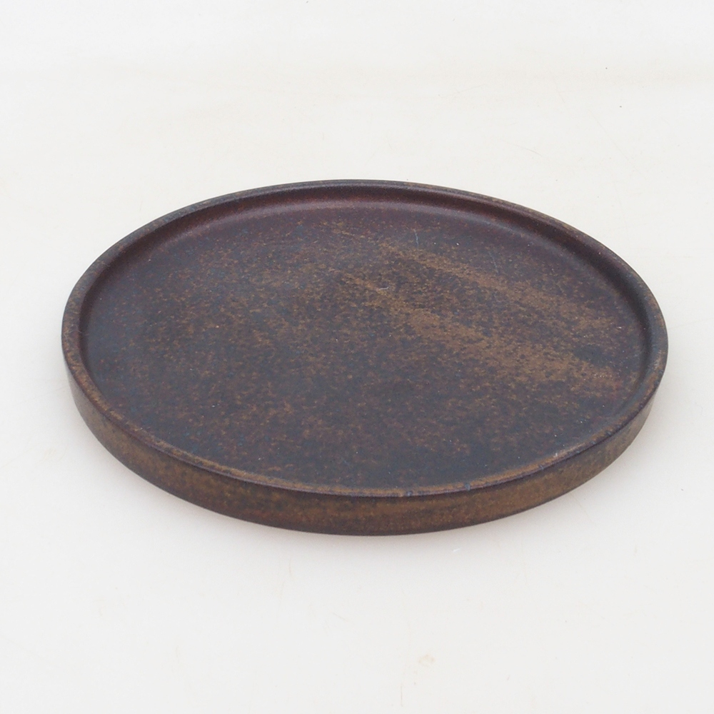 Miska bonsai okrągła D6-L - 13,5 x 13,5 x 1 cm - brązowa